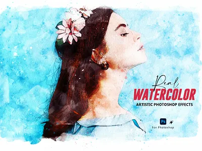 Watercolor Artistic Paint Photoshop Effects artist banner design design drawing effects hand drawn illustration instagram post painting photoshop effect social media banner vector watercolor aret