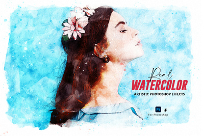 Watercolor Artistic Paint Photoshop Effects artist banner design design drawing effects hand drawn illustration instagram post painting photoshop effect social media banner vector watercolor aret