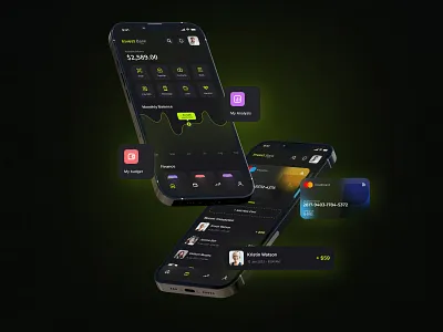 Fintech Banking App UI analytics android app ui bank banking banking app bitcoin credit crypto dark finance fintech investing ios money online payment trading transactions transfer upi