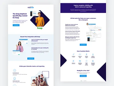 Landing page for FuseDesk ad ppc saas saaslanding saaslandingpage ui