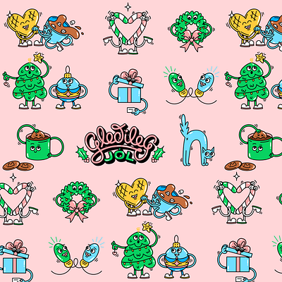 Christmas Characters brand branding cartoon character design characters christmas colourful design digital art graphic design illustration procreate vector