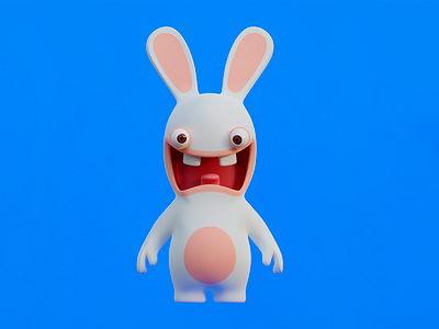 Mad Rabbid 3d model. @best.blender.course 3d 3д моделирование 3д персонаж animation mad rabbid блендер животное персонаж