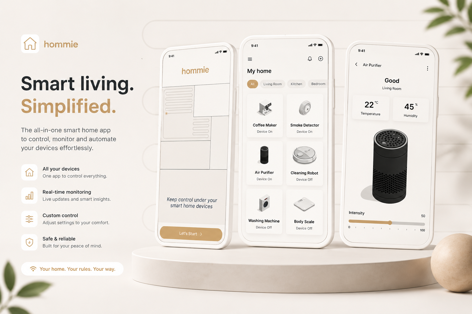 Smart Home Dashboard — Connected Living Experience daily 100 challenge dailyui dailyuichallenge design flat design home app minimal design simplicity smar home app smart home ui ui design uidesign