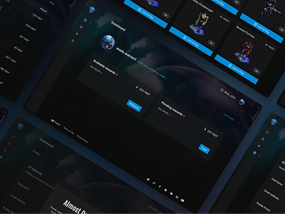 Web dashboard for P2E game blockchain crypto dark dashboard design ethereum game nft p2e platform ui ux web 3.0