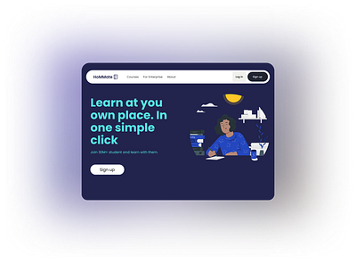 Hommate Sign up page/Home page! branding dailyui dailyui1 design edtech home homepage hompage sign up ui ux
