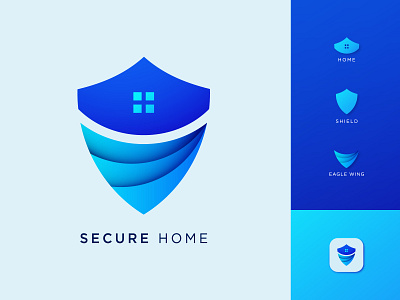 Modern Logo, SecureHome Logo Design 3d bletterlogo brand identity branding creative logo design gradient gradient logo graphic design logo logo design logo designer logo maker logo type logos modern modern logo sequrity tech logo vector