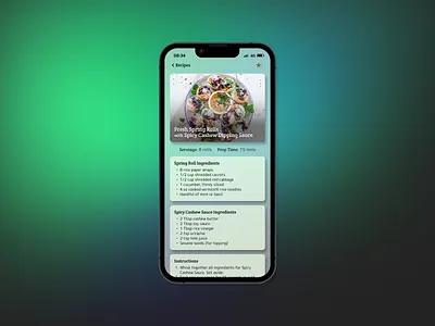 Daily UI 100 Day Challenge - DAY 040 "Recipe" 040 dailyui dailyui040 design figma glassmorphism gradient graphic design recipe ui ux