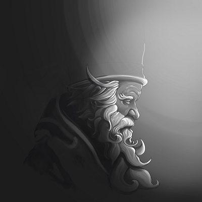 Epic style drawing of Orthodox Archbishop Amfilohije 2dart characterdesign digitalart drawing illustration painting photoshop portrait sketching