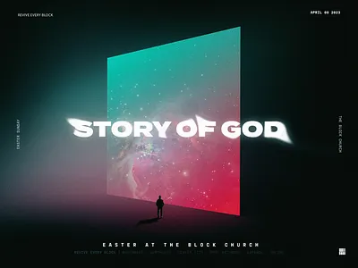 STORY OF GOD church design easter galaxy glow illustration jesus photoshop