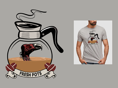 Fresh Pots cafe art caffeine coffee addict coffee graphic art coffee illustration coffee pot art fresh pots funny coffee art grohl coffee music reference pop culture pot of coffee