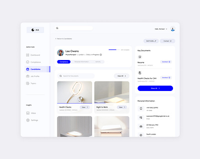 Candidate Page | Med Align | UI/ UX Design design graphic design interaction design ui ux