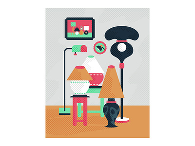 Week 98 / I love Lamp experiment ill illustration illustrator lamps objects social media stilllife vector wip