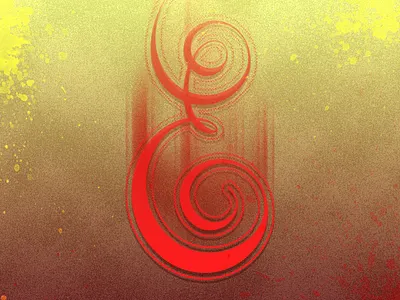 The Letter E color design illustration letter lettering script splat typography