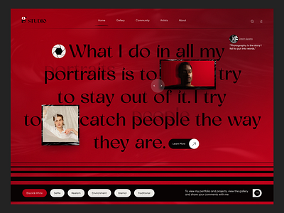 Photographer Portfolio Website clean design gallery hero section home page landing page minimal modern photographer photography portfolio product design studio photo trend typography ui user interface ux web web interface