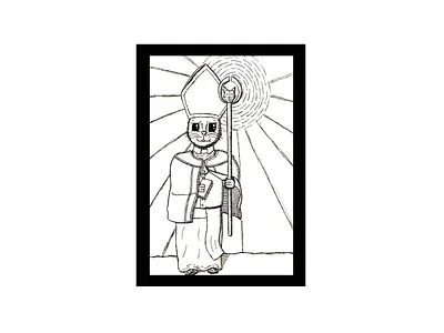 Pope John Pawl animal design drawing faith freehand illustration pen pope religion sketch