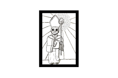 Pope John Pawl animal design drawing faith freehand illustration pen pope religion sketch