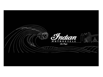 JackRabbit x Indian Motorcycle Design animal city design drawing freehand illustration ocean pen san diego sd sketch surfing wave