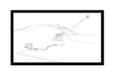 Space Defense design drawing freehand illustration laser pen scifi sketch space turret