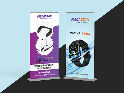 X Banner Design banner deisgn banner design branding design gadget illustration roll up roll up banner smart watch smart watch banner watch banner watch banner design x banner x banner design