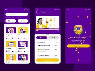 LearnDu - Elearning & Online Class Mobile Apps app branding course design e learning education elearning illustration online course online learning ui ui design uiux ux
