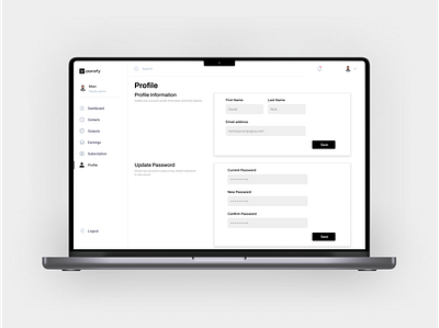 Parafy - AI Writing Tool Profile Page branding dashboard design figma graphic design landing page ui ux