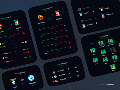 Live Score alimajlessi app barcelona component dark design flat football glass live score minimal mobile motion graphics oniex score sport trending ui ui kit ux