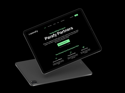 Parafy - Affiliate Landing Page Design branding design figma graphic design landing page landingpage ui uiux design ux