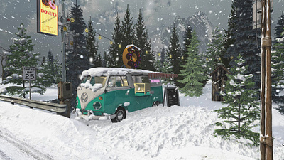 Foodtruck 3d foodtruck vue winter