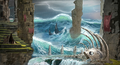 Return of the water bones fantasy illustration photoshop water