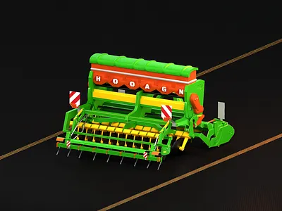 Seeder Machine 3d art 3drender blender design farming machine rehansadiq rehanz seeder simulator substance painter
