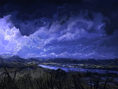 Land of Lightning environment landscape lightning storm thunder