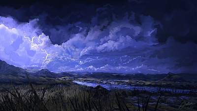 Land of Lightning environment landscape lightning storm thunder