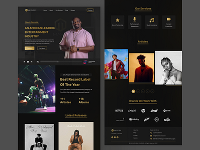 Mavin Landing page entertainment music music app music landing page music records ui design web page website