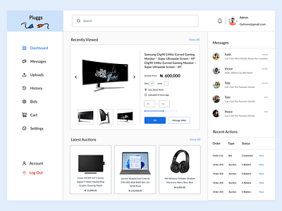 E-Commerce website Dashboard dashboard e commerce e commerce dashboard e commerce website tech ui design web page website