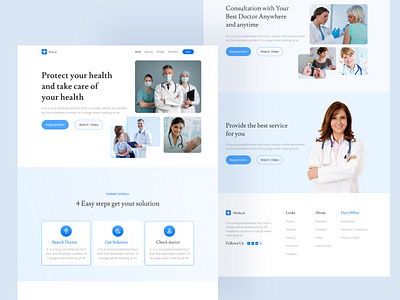 Medical Landing Page Design Template business design dashbord design design doctor landingpage figma hero banner home home page hospital design landing page landing page design medical landingpage medical website new ui design ui uiagency uiux ux website website design