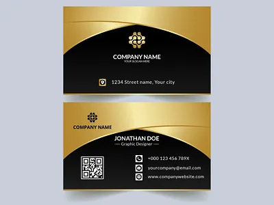 Black and gold business card template office card