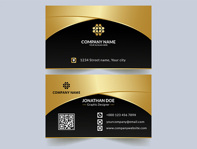 Black and gold business card template office card