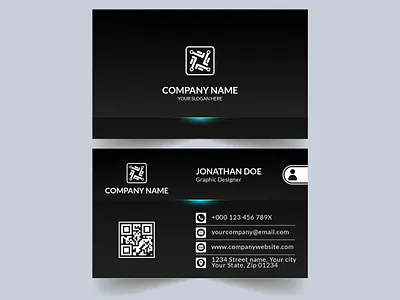 Company business card vector black identity cards