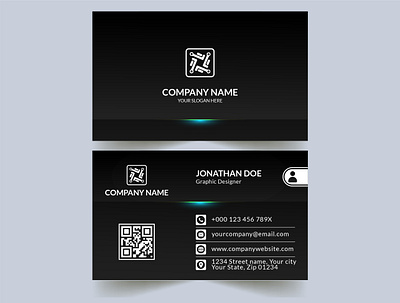 Company business card vector black identity cards