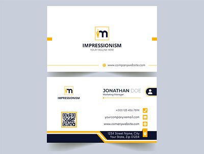 Flat corporate business card template office card