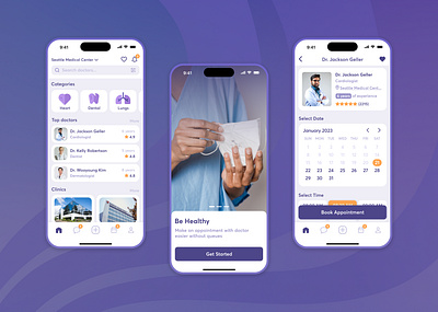 Medical Appointment App app appointment appointment app clinic consultation doctor figma graphic design health hospital medical medicine medicion mobile mobile app mobileapp prescription schedule ui ux