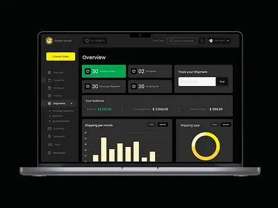 Dashboard Logistics App design flat typography ui ux website