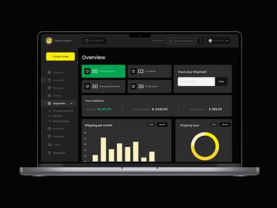 Dashboard Logistics App design flat typography ui ux website