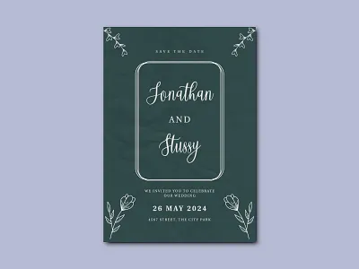 Minimalist wedding invitation card hand drawn minimalist rustic simple template wedding invitation