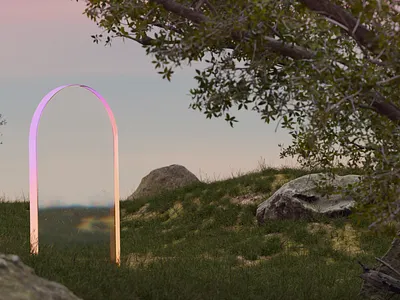 glass gateway🌙 3d blender colors gradient graphic design