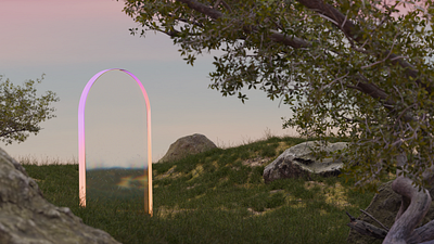 glass gateway🌙 3d blender colors gradient graphic design