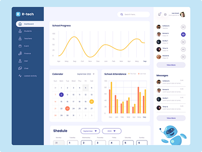 Dashboard robotics school dashboard design e learning edtech figma robotics school ui ux web design