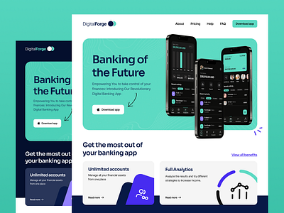 Digital Forge - Landing page bank branding design figma graphic design landing page ui ui design user experience user interface ux ux design vector web design