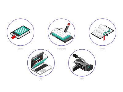 Isometric Icon Concept concept digital vs analog icons illl illustration isometric outline