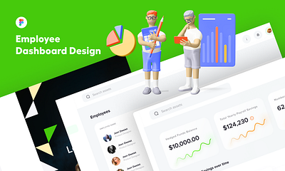 Employee Dashboard 3d animation branding clean creative design design design art graphic design illustration logo motion graphics ui vector